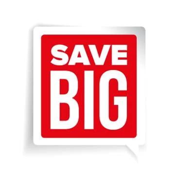Save Big speech bubble vector Stock Illustration