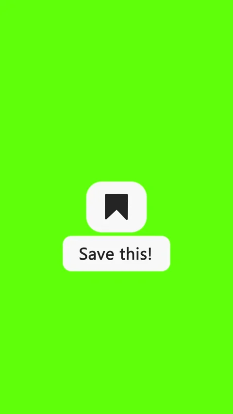 Save This Bookmark Animation – Vertical 4K UI Button – Green Screen Stock Footage 324077021