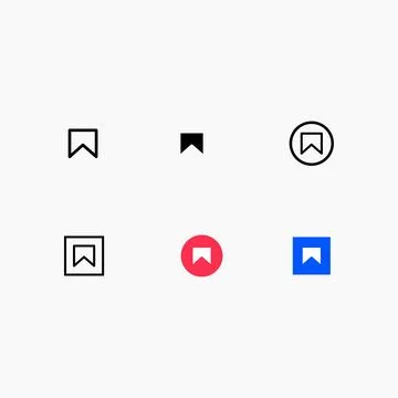 Save Bookmark Icon Set Vector Illustration Stock Illustration