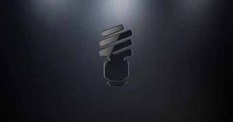 Save Bulb Black 3d Icon Stock Footage 69805860