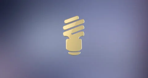 Save Bulb Gold Video stock 67258440