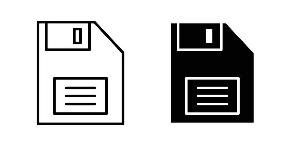 Save button icon illustration. Pixel perfect vector graphics Stock Illustration