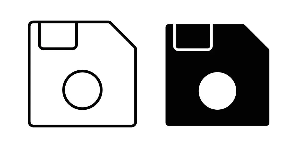Save button icon vectors. Illustrations in black Stockillustratie