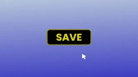 SAVE button pressed on computer screen by cursor pointer mouse illustration.. Illustrazione stock