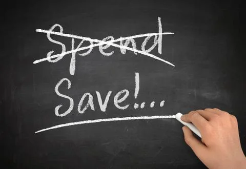 Save chalkboard write concept 3d illustration Stock Illustration