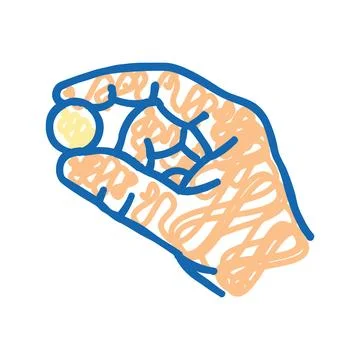 Save coin hand icon doodle illustration Stock Illustration