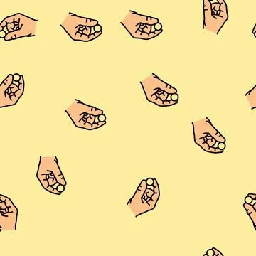 Save coin hand vector seamless pattern Stock Illustration