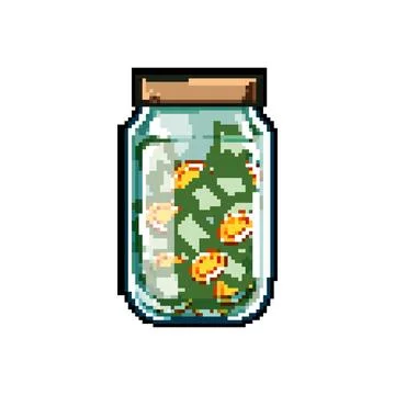 Save coin jar pixel art vector illustration Ilustração Stock