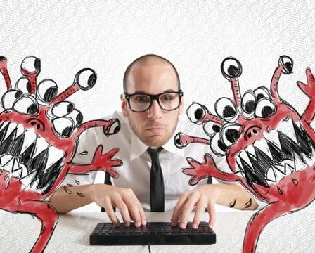 Save the computer Stock Illustration