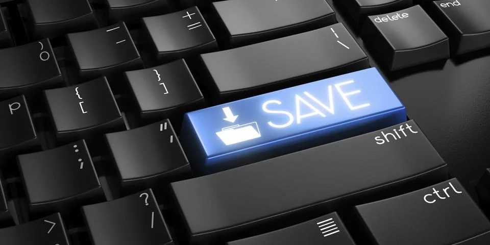 Save - computer keyboard - 3D illustration Stock Illustration