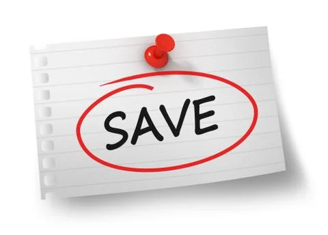 Save concept 3d illustration isolated Stock Illustration
