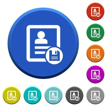 Save contact changes beveled buttons Illustrazione stock