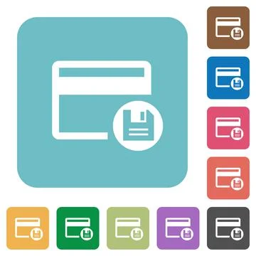 Save credit card rounded square flat icons イラスト素材