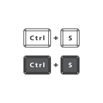Save, Ctrl S button. Vector icon template Illustrazione stock