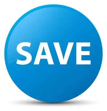Save cyan blue round button Illustrazione stock