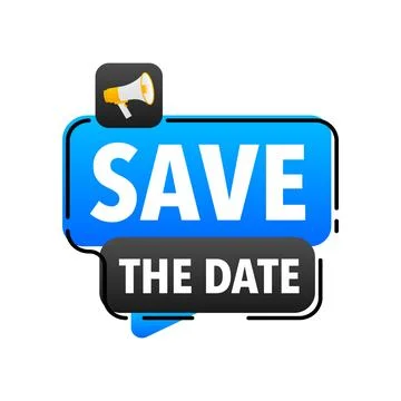 Save the data Announcement Megaphone Label. Loudspeaker speech bubble Stock Illustration