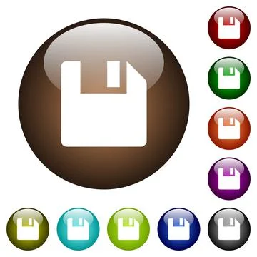 Save data color glass buttons Illustrazione stock