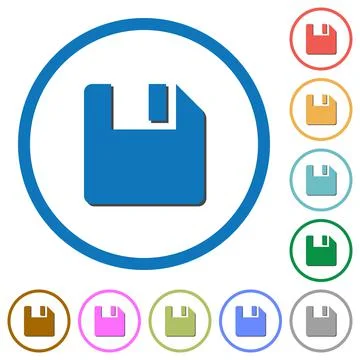 Save data icons with shadows and outlines 스톡 일러스트