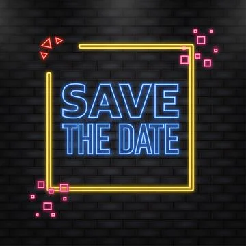 Save the data megaphone blue banner in 3D style on white background. Vector Illustrazione stock