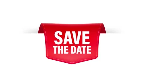 Save the data red ribbon in 3D style on white background. Motion graphics. Video stock 152830269