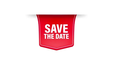 Save the data red ribbon in 3D style on white background. Motion graphics. Video stock 152832627