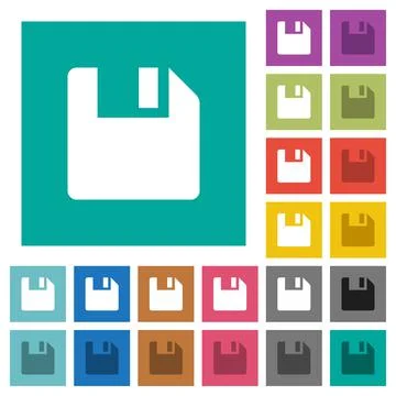 Save data square flat multi colored icons Illustrazione stock