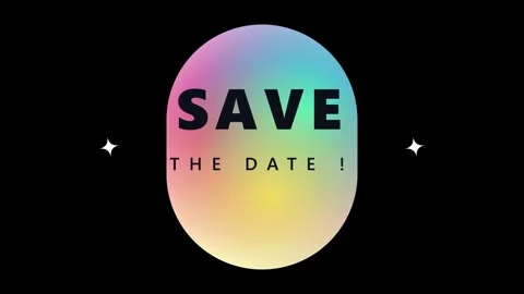 Save the date animated typography with vibrant gradient background, for wed.. Stock Footage 344851972
