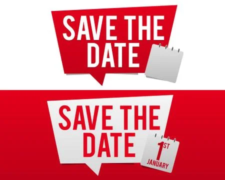 Save the Date badge. Stock Illustration