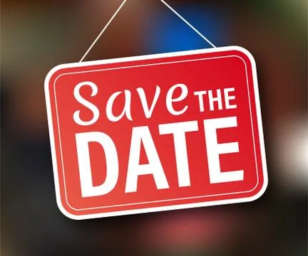 Save the date. Badge, label, Flat vector stock Illustrazione stock