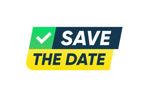 Save The Date banner isolated design template Ilustración de archivo