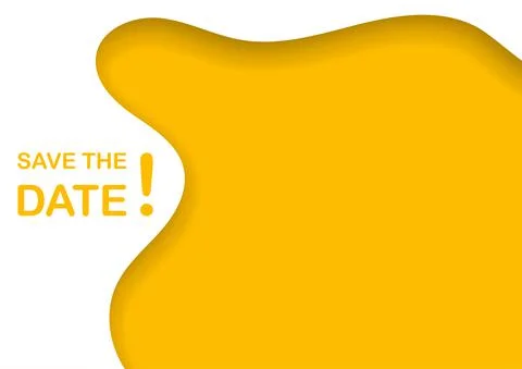 Save the date banner vector on yellow background with copy space for business イラスト素材