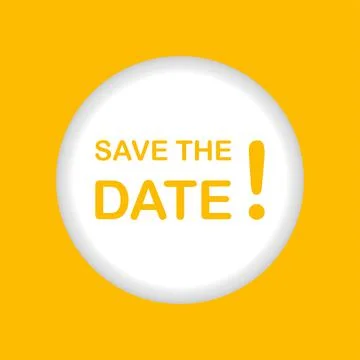 Save the date banner vector on yellow background with copy space for business Stock Illustration