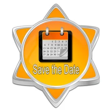 Save the Date Button - 3D illustration Stock Illustration