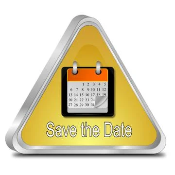Save the Date Button - 3D illustration Stock Illustration