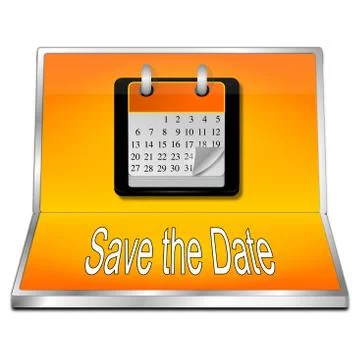 Save the Date Button - 3D illustration Stock Illustration