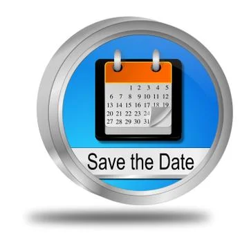 Save the Date Button Stock Illustration