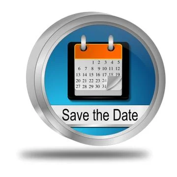 Save the Date Button Stock Illustration