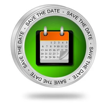 Save the Date Button Stock Illustration