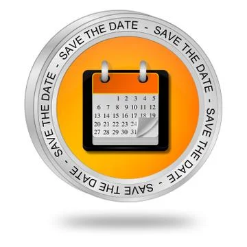 Save the Date Button Stock Illustration