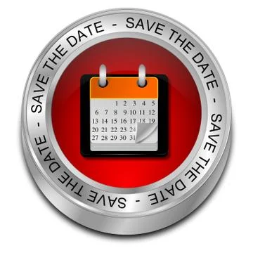Save the Date Button Illustrazione stock