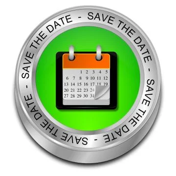 Save the Date Button Stock Illustration