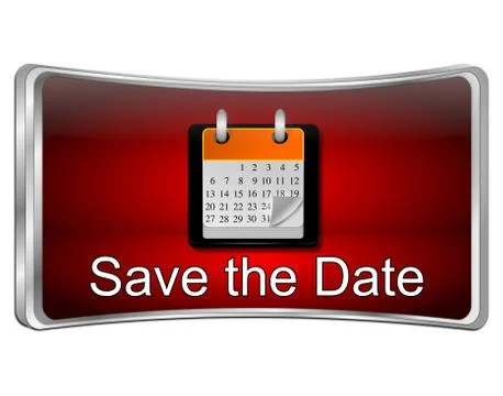 Save the Date Button Stock Illustration