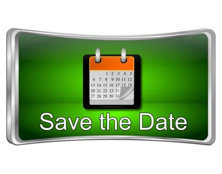 Save the Date Button Stock Illustration