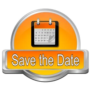 Save the Date Button Stock Illustration