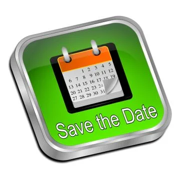 Save the Date Button Stock Illustration