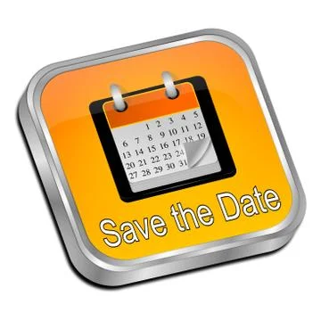 Save the Date Button Stock Illustration