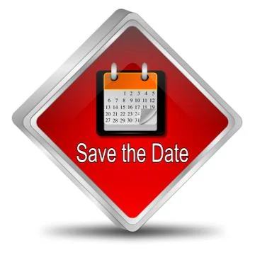 Save the Date Button Stock Illustration