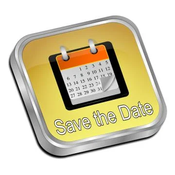Save the Date Button Stock Illustration