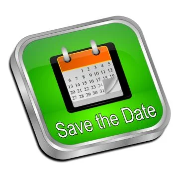 Save the Date Button Illustrazione stock