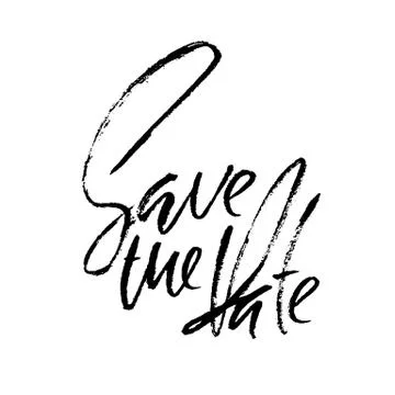 Save the date card. Hand drawn wedding calligraphy. Modern brush calligraphy Stock Illustration